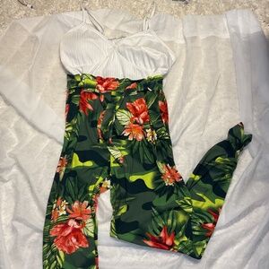 Floral jumpsuit romper